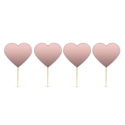 10'lu Kürdan Kalp Rose