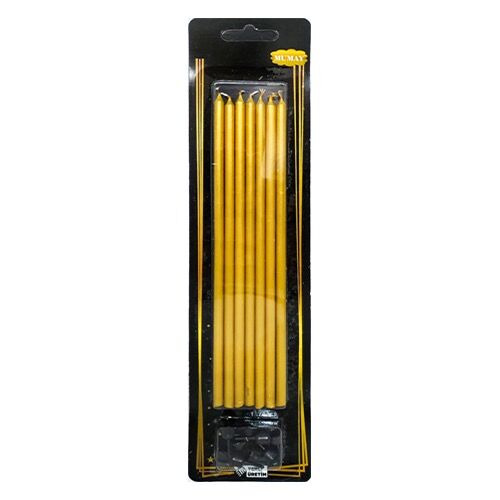 15 cm Metalik Gold Mum 6'lı