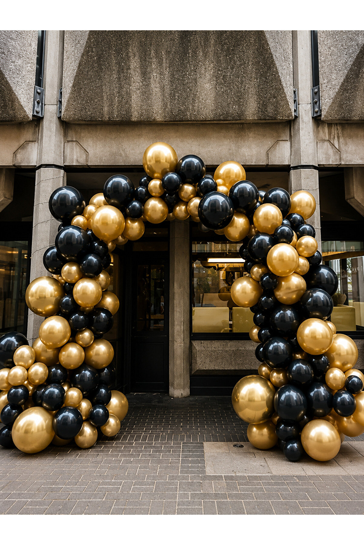 15 Parça metalik gold siyah balon zincir seti + 5 Mt Balon Zinciri