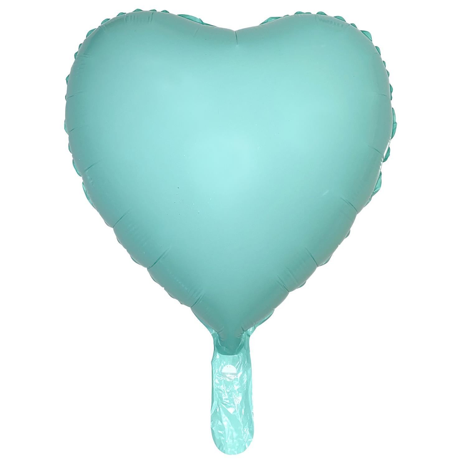 18 inç Kalp Makaron Turkuaz Folyo Balon
