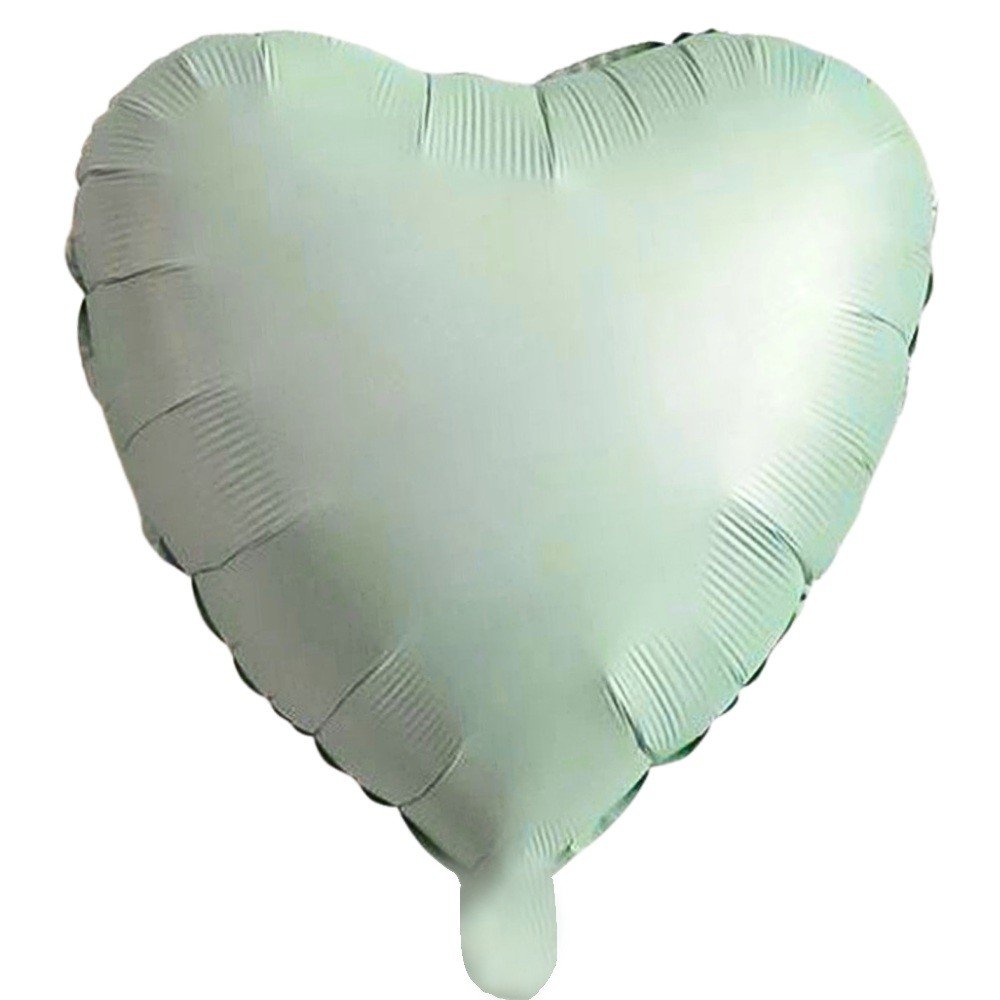 18 inç Kalp Retro Yeşil Renk Folyo Balon