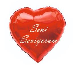 18 inç Kalp Seni Seviyorum Kırmızı Renk Folyo Balon