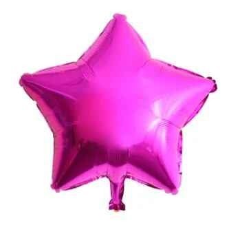 18 inç Yıldız Fuşya Renk Folyo Balon
