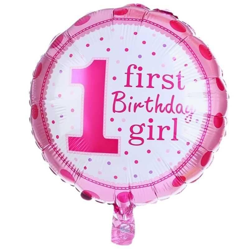 18 inç Yuvarlak 1 Yaş Pembe Folyo Balon 43*43