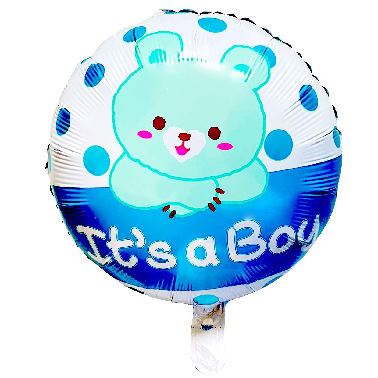 18 inç Yuvarlak Ayıcık Mavi Folyo Balon 43*43