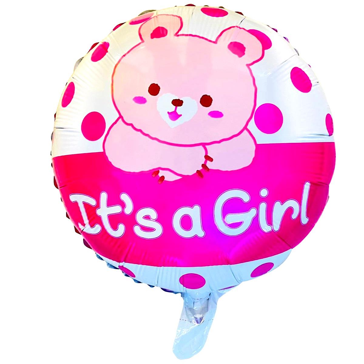 18 inç Yuvarlak Ayıcık Pembe Folyo Balon 43*43
