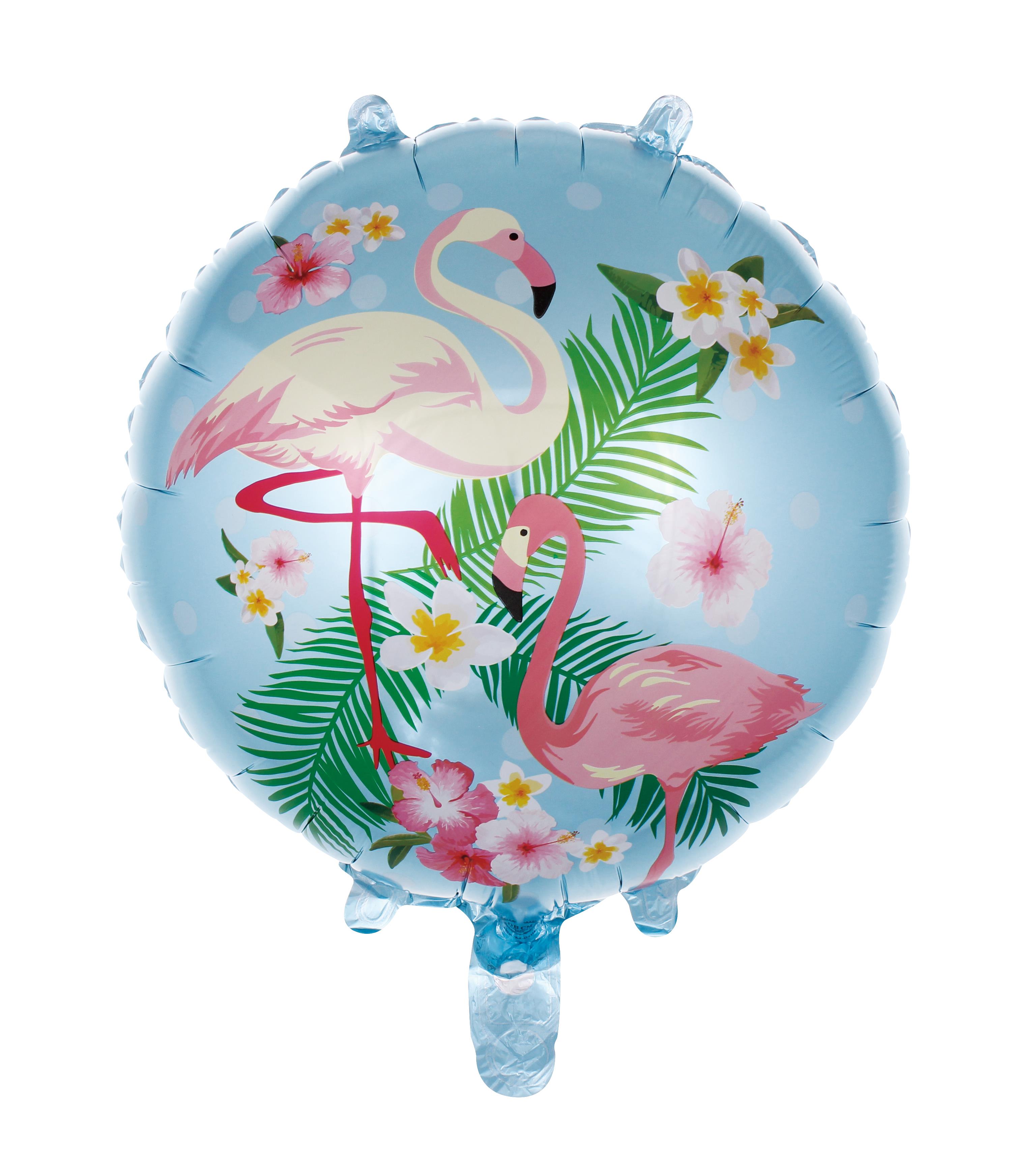 18 inç Yuvarlak Flamingo Mavi Folyo Balon 43*43