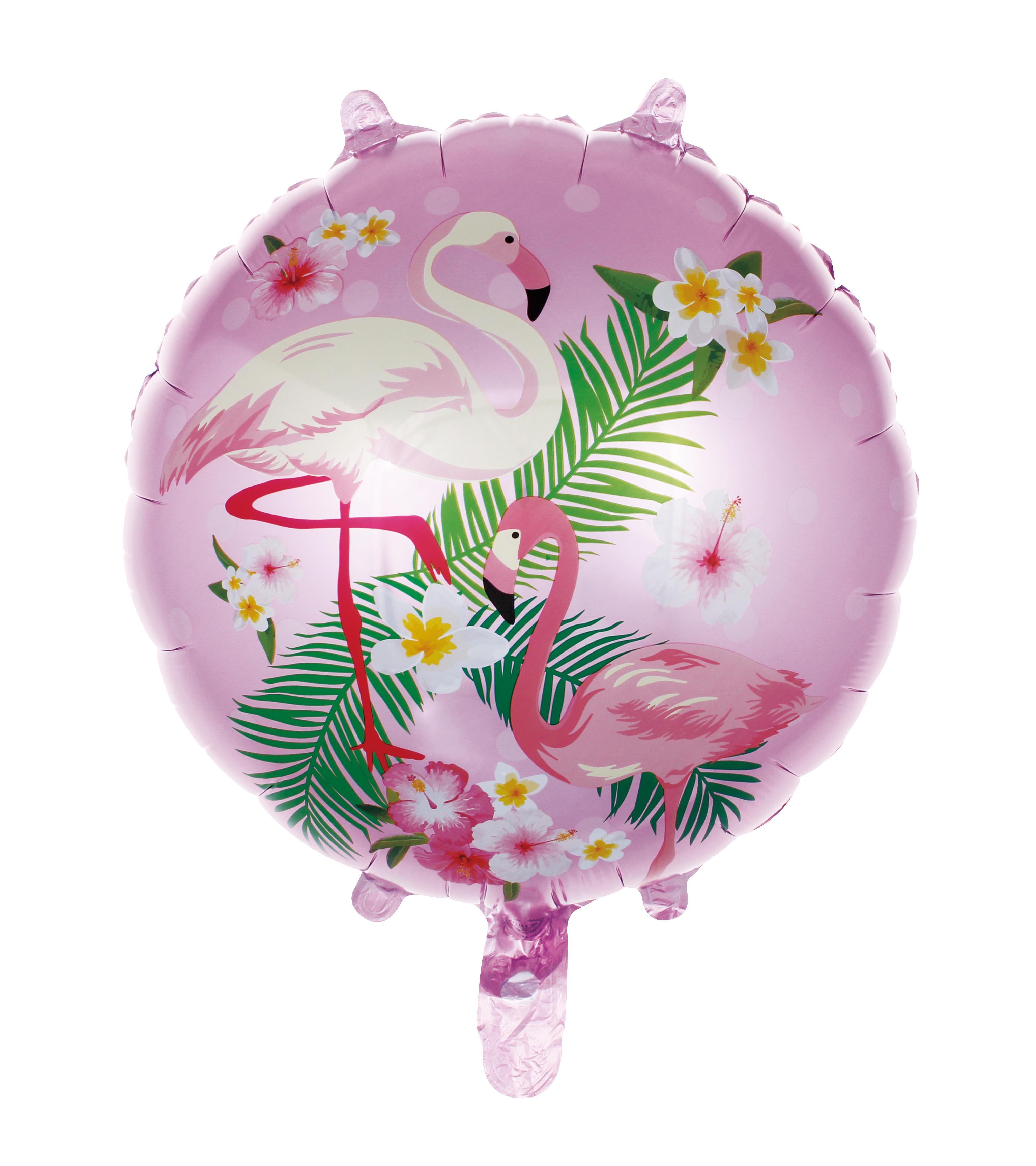 18 inç Yuvarlak Flamingo Pembe Folyo Balon 43*43