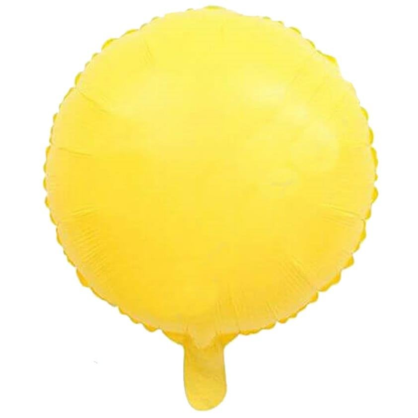18 inç Yuvarlak Makaron Sarı Folyo Balon 43*43
