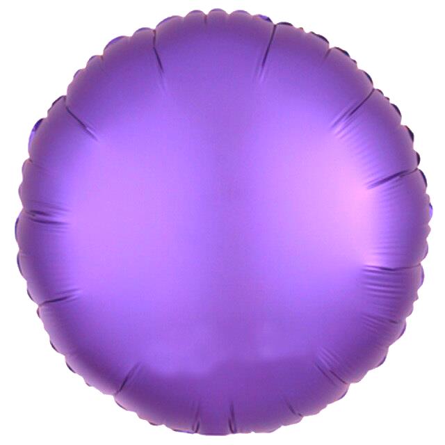 18 inç Yuvarlak Mor Renk Folyo Balon 43*43