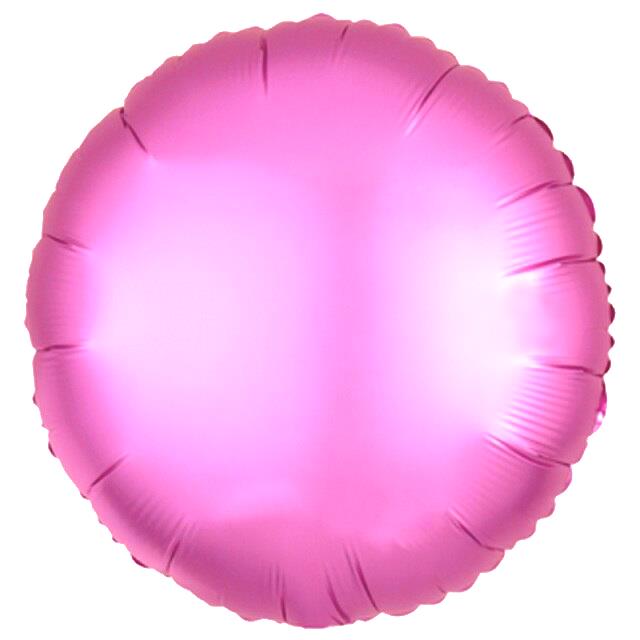 18 inç Yuvarlak Pembe Renk Folyo Balon 43*43