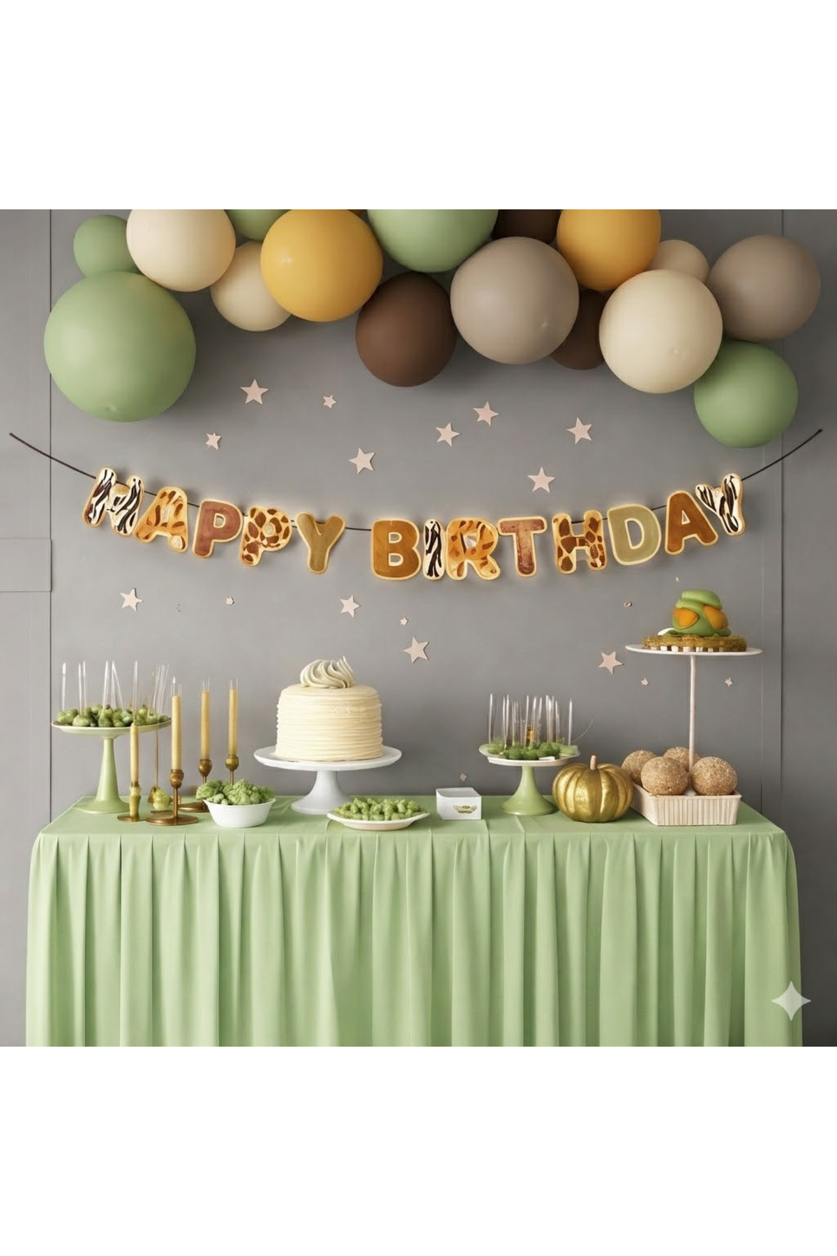 20 Adet safari balon Özel kesim Happy birthday banner retro kutlama