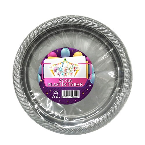 25'li Plastik Tabak Silver
