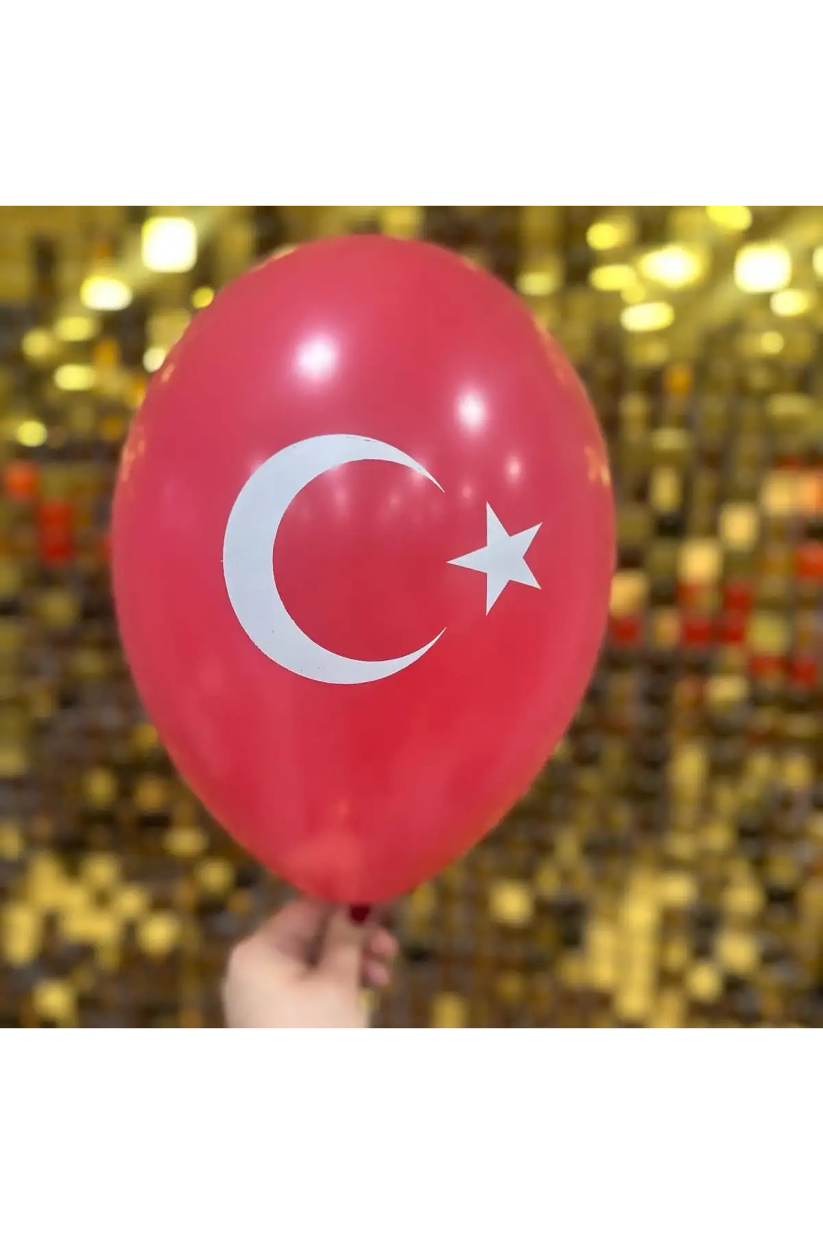 5 adet Ay Yıldız Türk Bayraklı Balon Kaliteli 12 inc