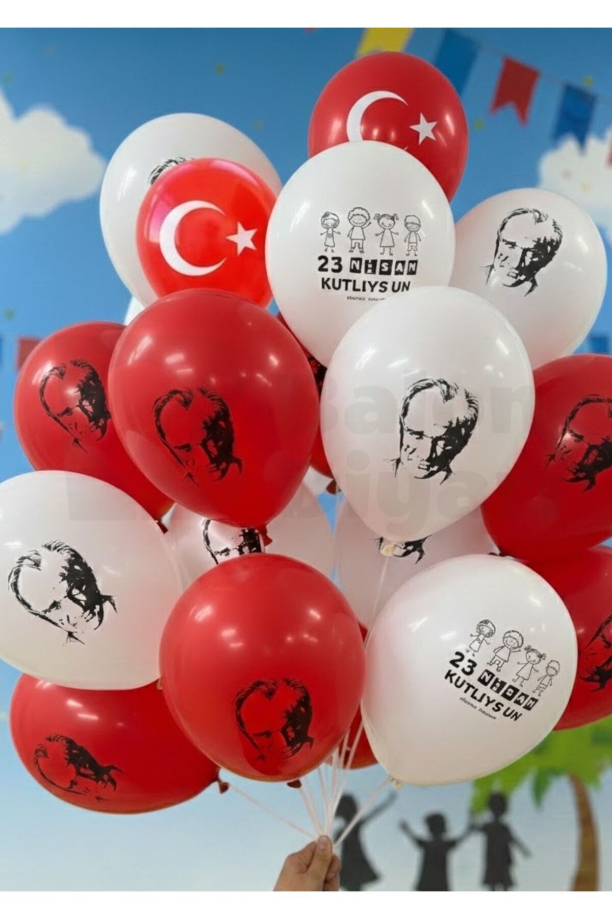 5 Adet Türk bayrak 23 nisan atatürük balon setleri kutlama karışık kutlama seti