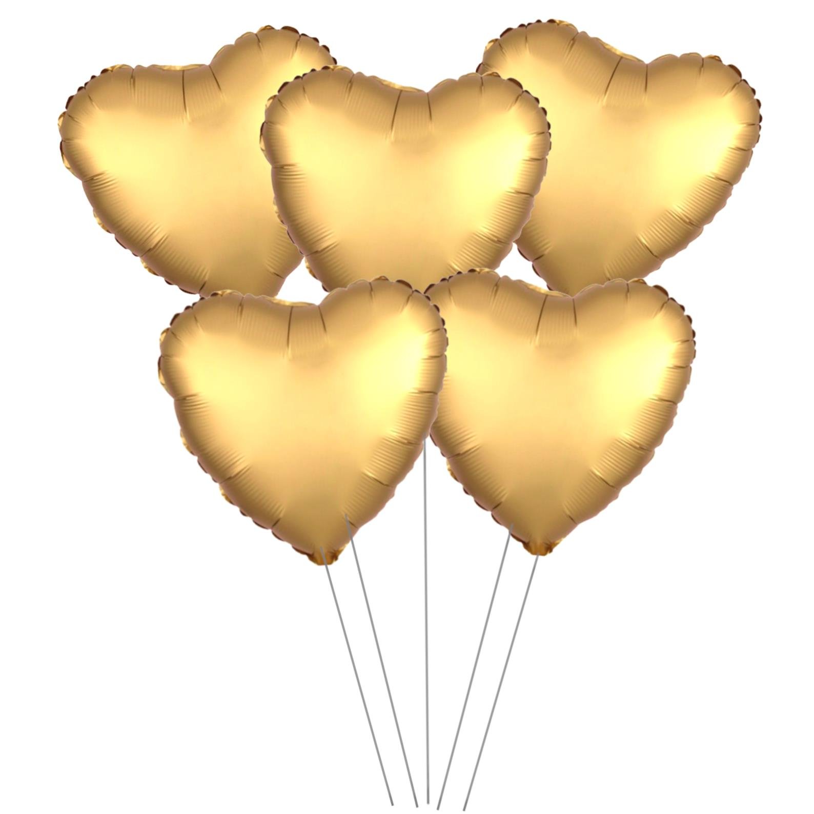 5 Li 15 inç Kalp Gold Folyo Balon