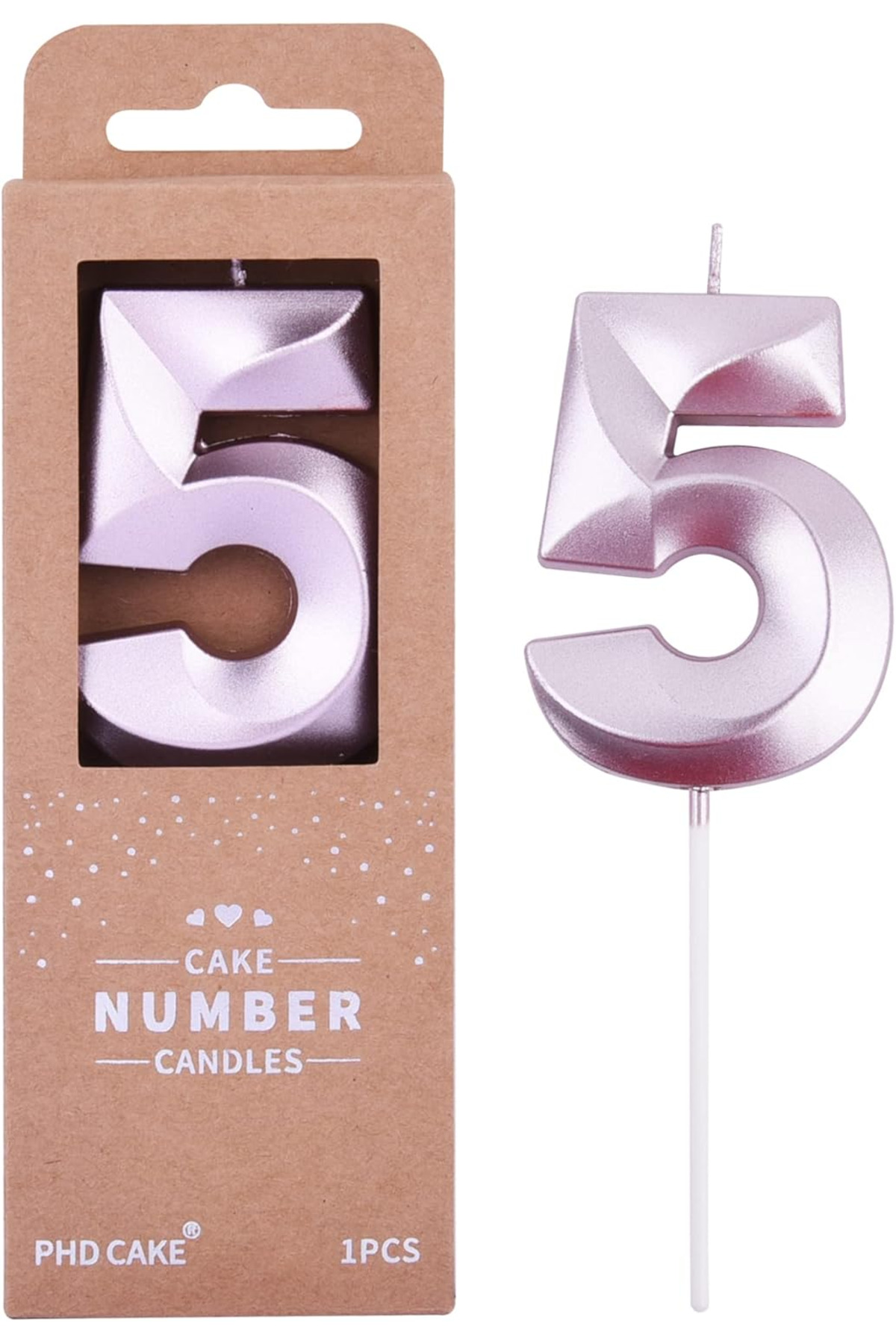 5 Yaş pasta mumu doğmu günü pasta mumu Kristal Rosepembe kaliteli
