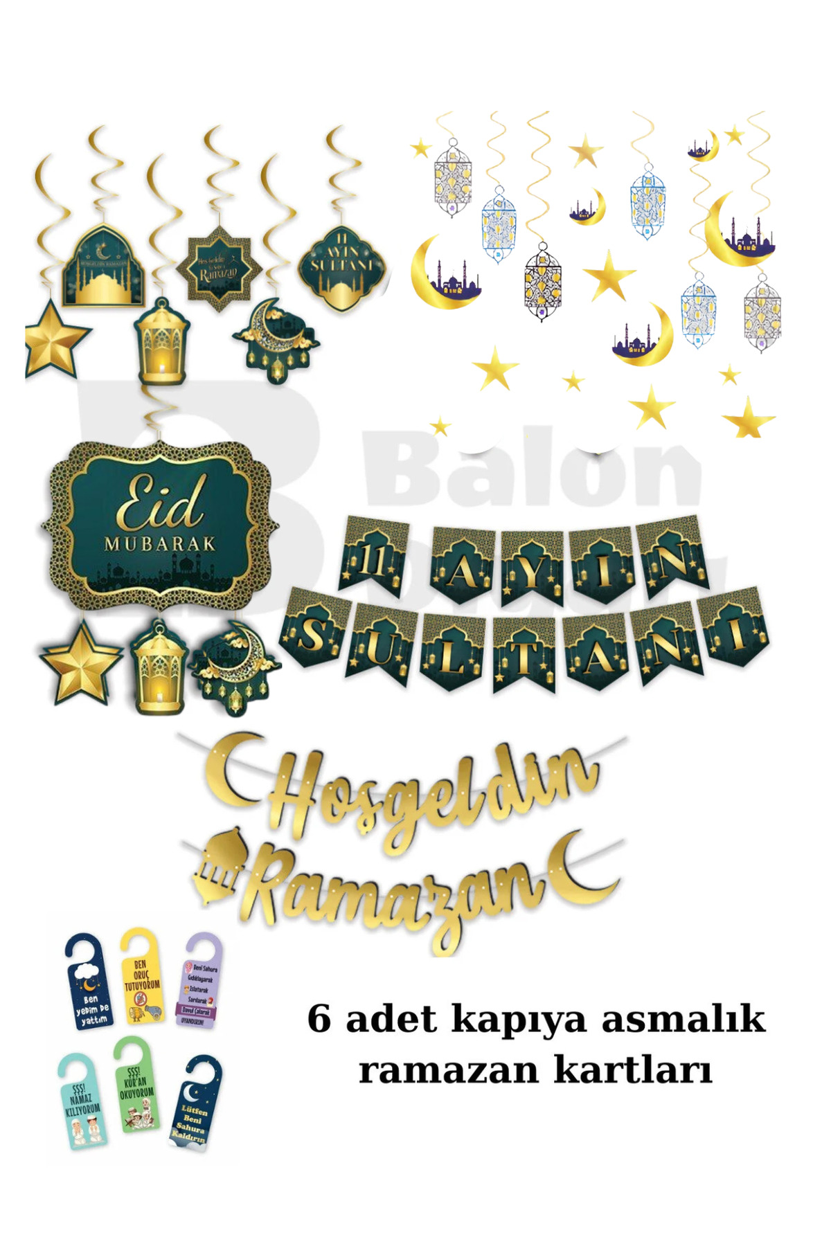 52 Parça Ramazan Ayı Eve Huzur Bereket Süsleme Seti Bütün Evi Süsler Ramazan Süsleri