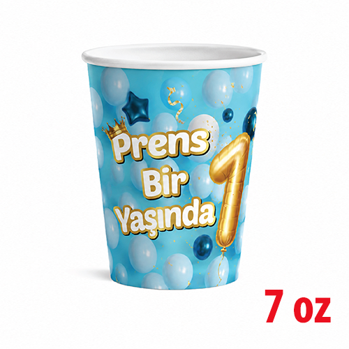 7 Oz Karton Bardak Mavi 1 Yaş 8'li