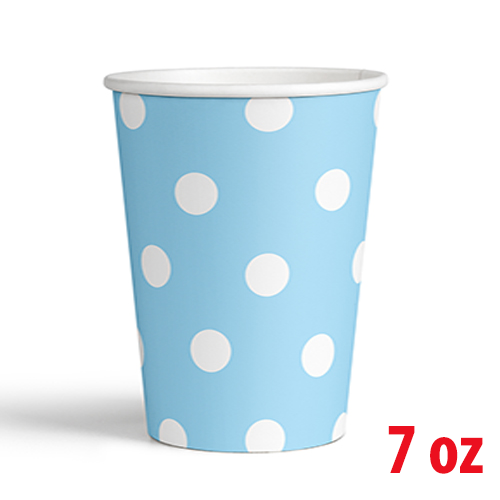 7 Oz Karton Bardak Mavi Puantiye 8'li