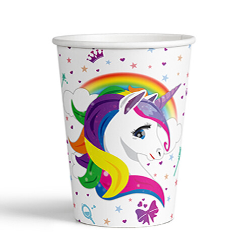 8 Oz Karton Bardak Beyaz Ünicorn 8'li