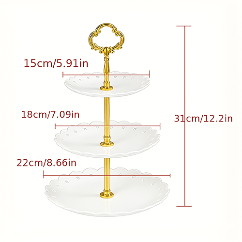 Alm-2503-104 Plastik Kek Standı Beyaz