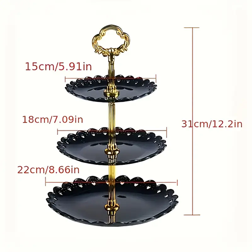 Alm-2503-105 Plastik Kek Standı Siyah