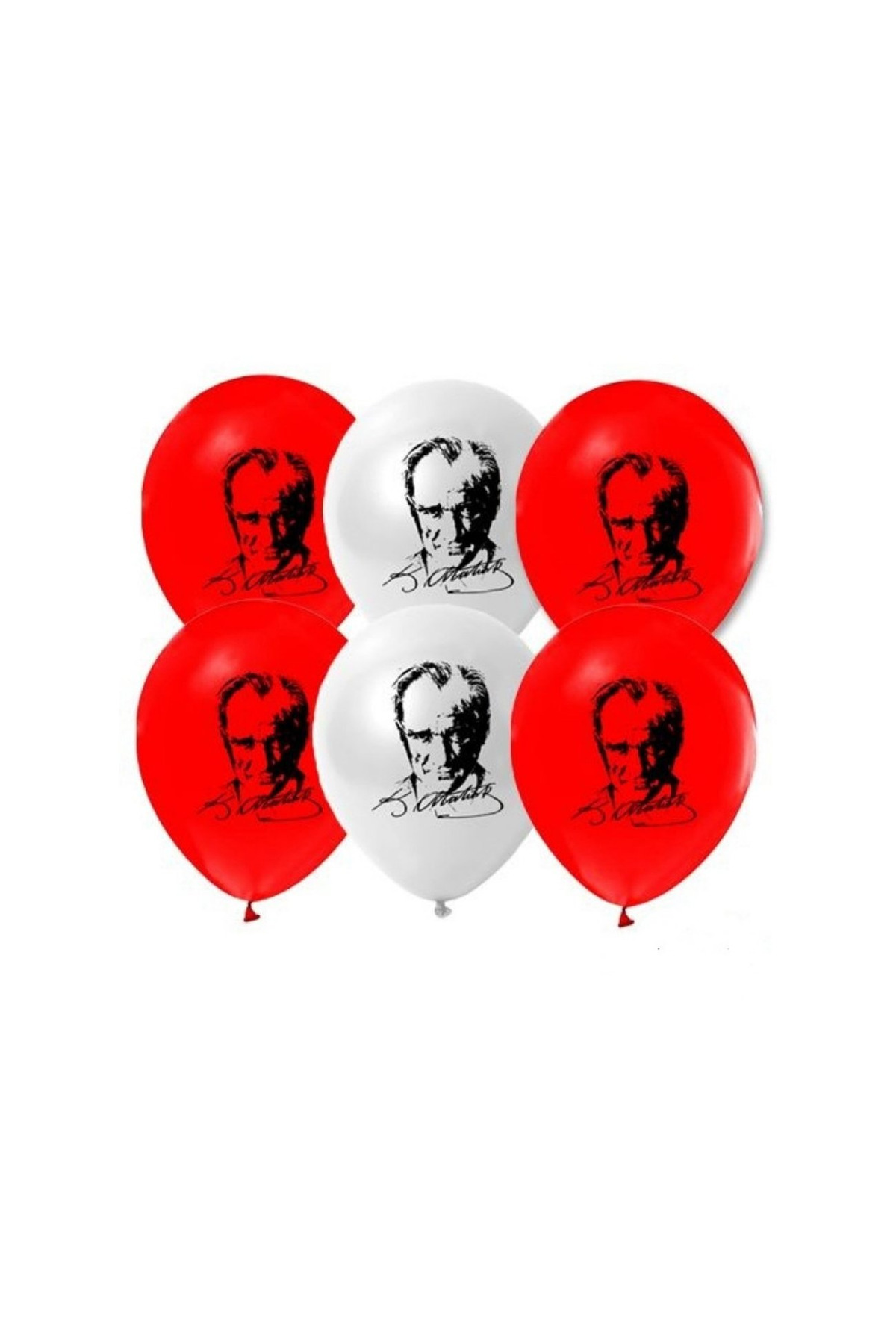 Atatürk baskılı balon kırmızı beyaz kaliteli