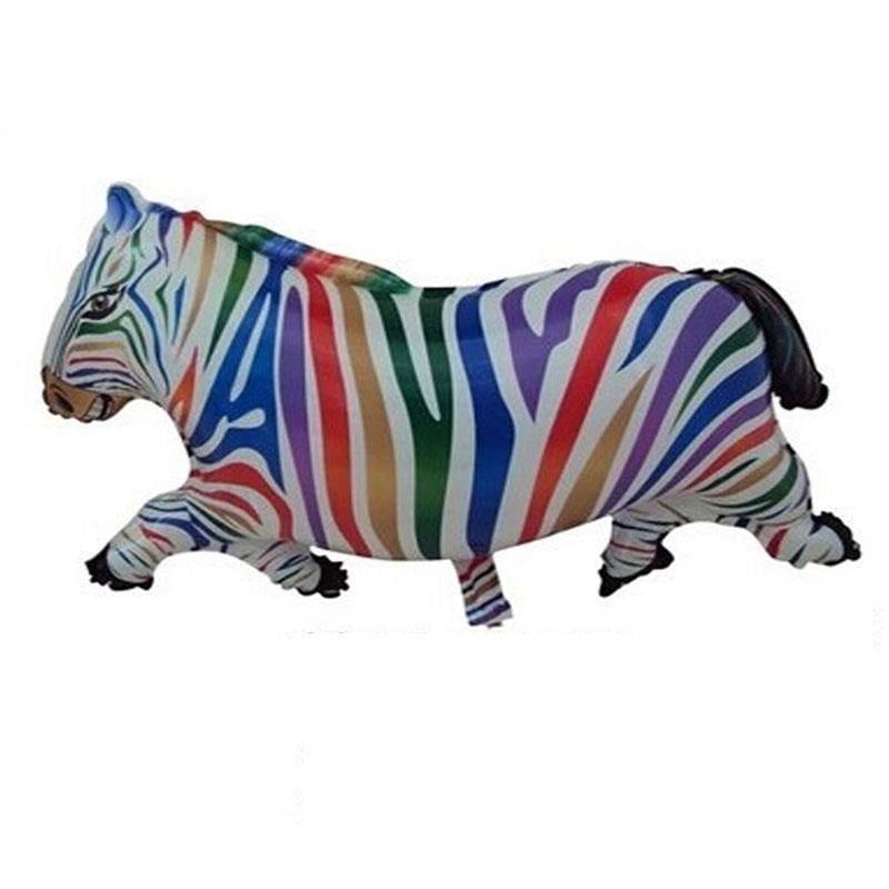 Ayaklı Renkli Zebra Folyo Balon