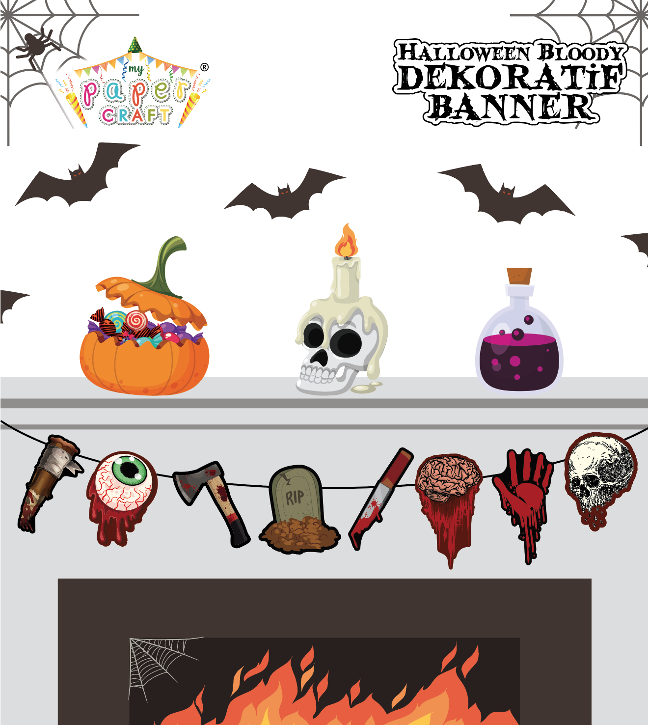 Dekoratif Banner Halloween Bloody