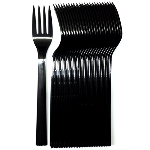 Eco 25'li Plastik Çatal Siyah