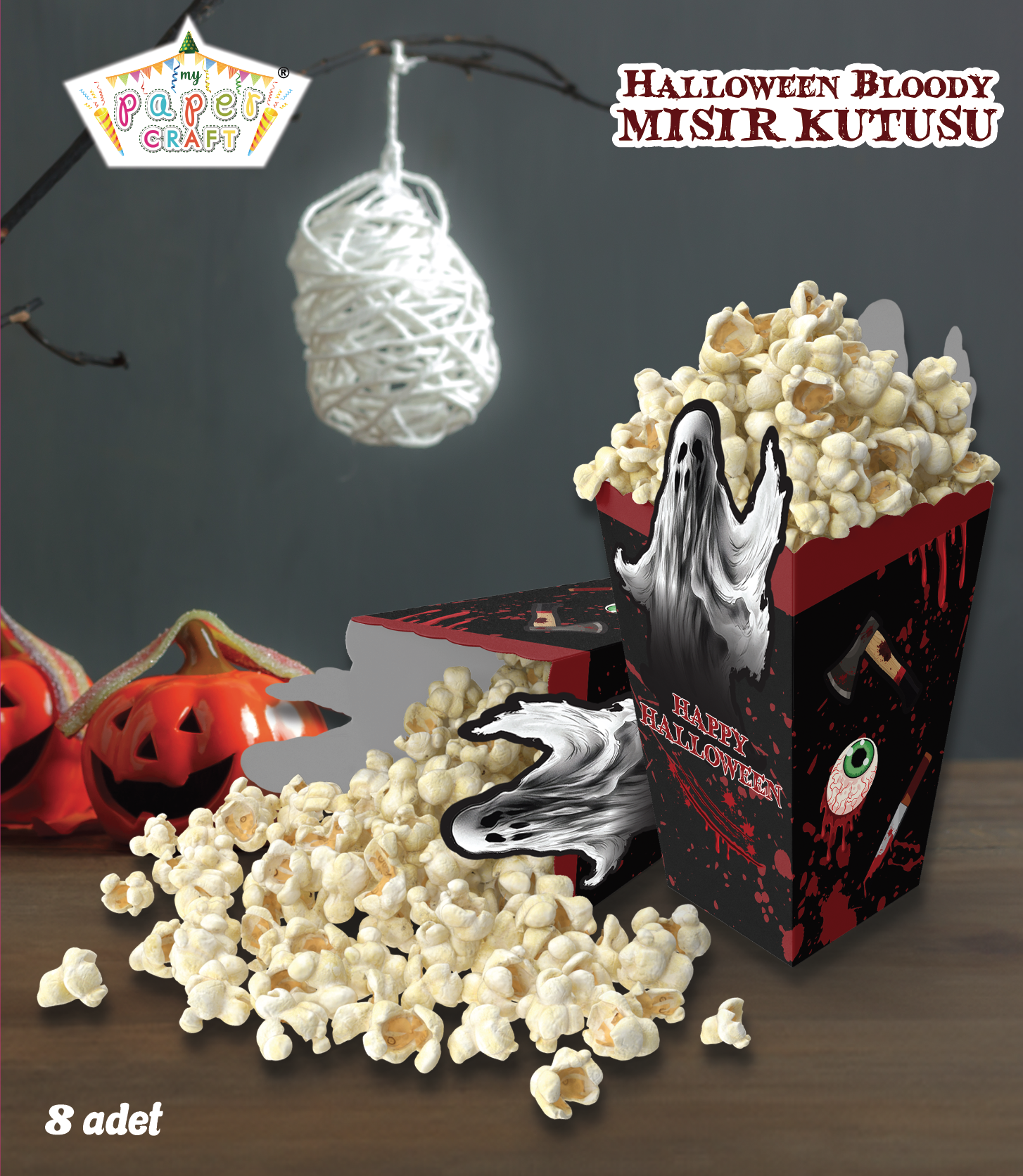 Eco 8'li Mısır Kutusu Halloween Bloody