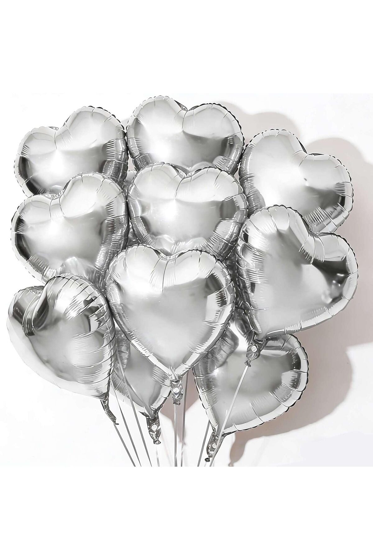 Gümüş Folyo kalp balon Hava ve helyum ile uyumlu 25cm kaliteli