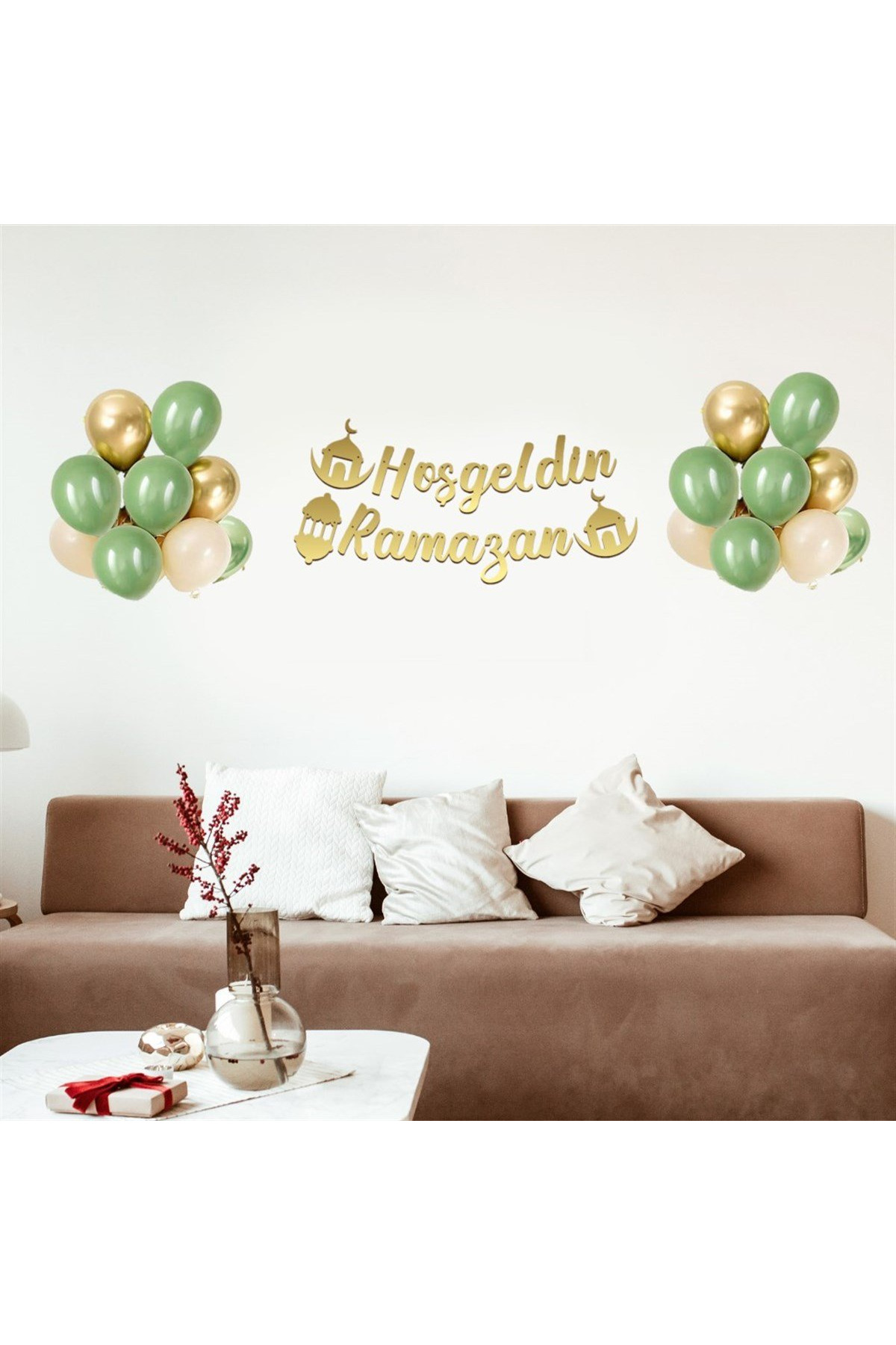 Hoşgeldin ramazan + 12 adet balon + bant ve zincir dahil