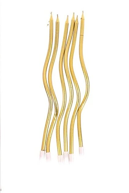İthal 15 cm Kıvrımlı Gold Mum-