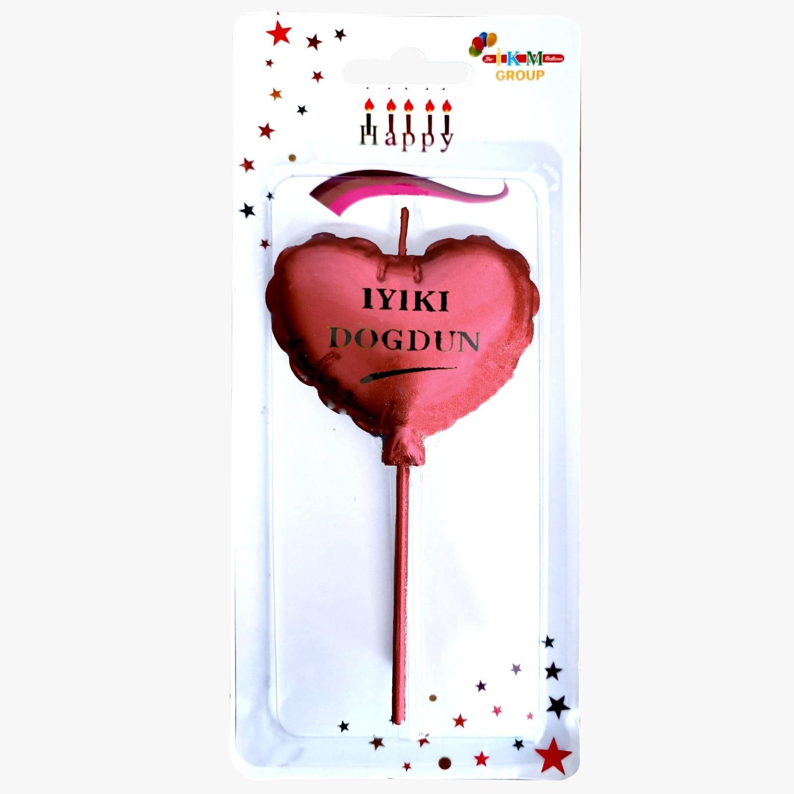 İyiki Doğdun Kalp Kırmızı Mum
