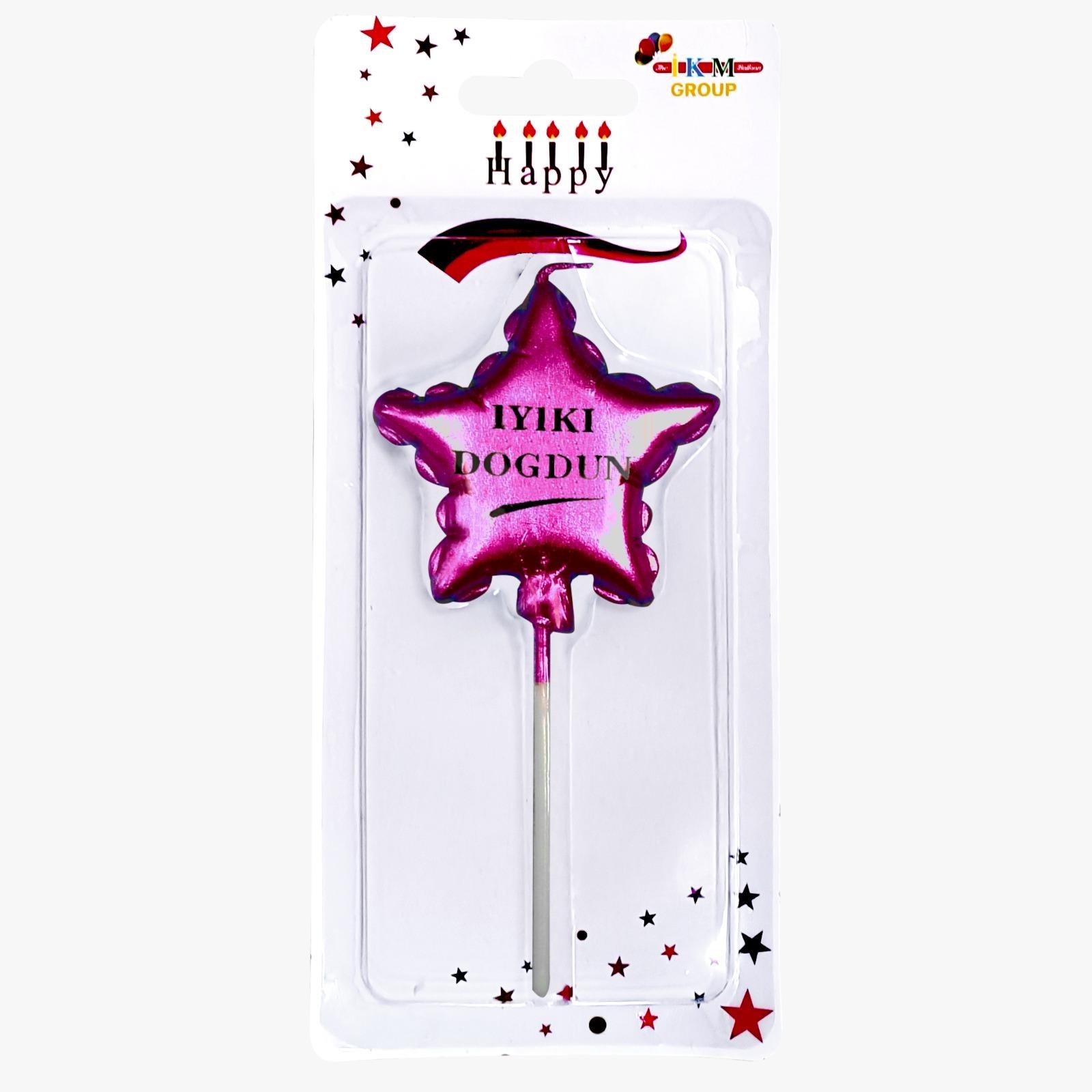 İyiki Doğdun Yıldız Pembe Mum