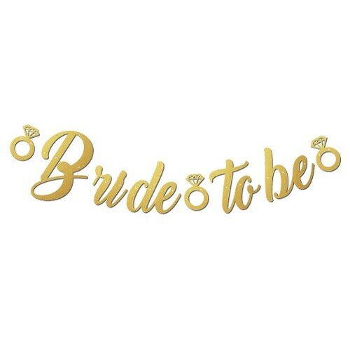 Kaligrafi Banner Gold Bride to Be