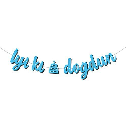 Kaligrafi Banner Mavi İyi Ki Doğdun
