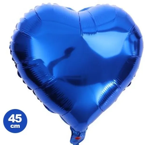 Mavi Kalp Folyo Balon 45cm