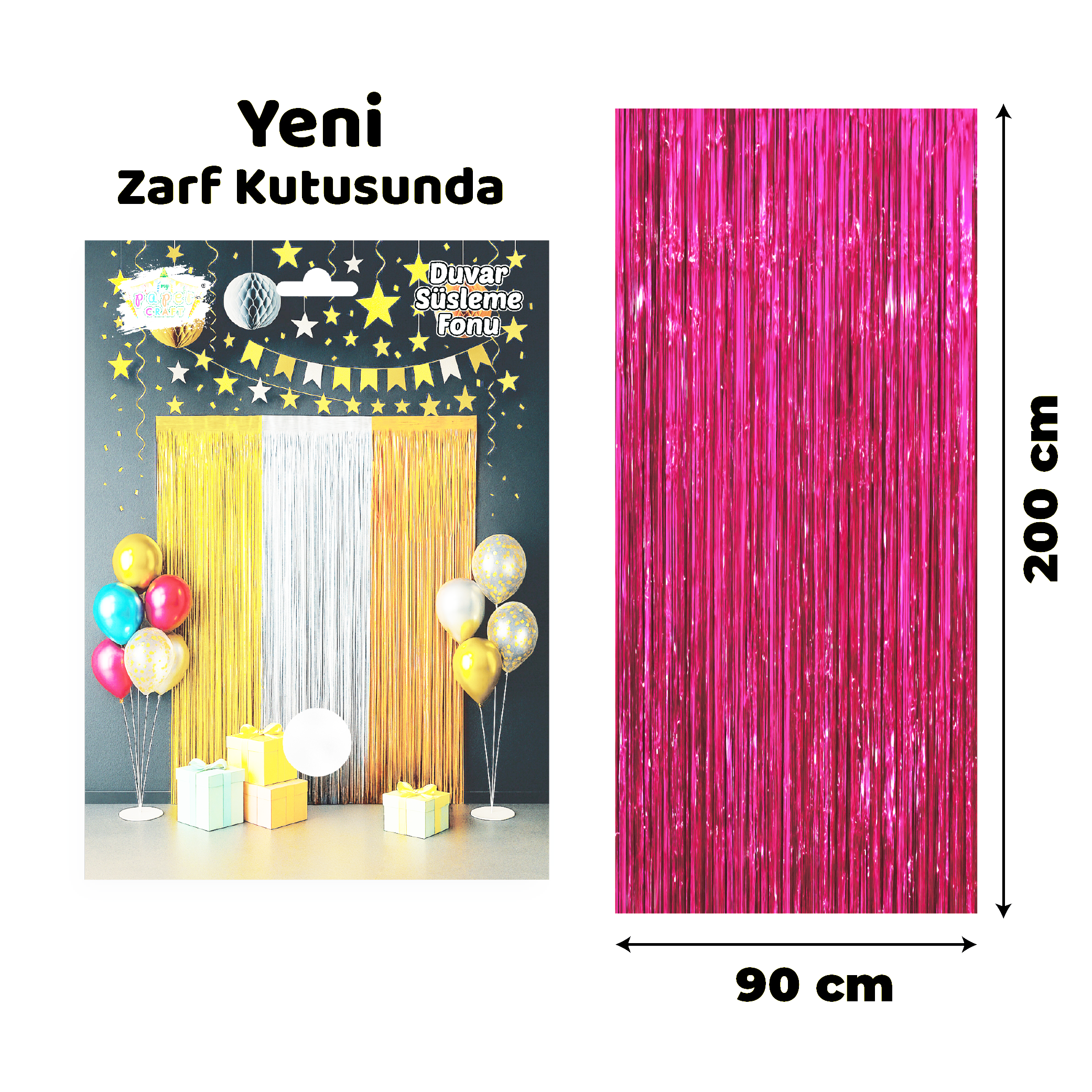 Kapı Perdesi Koyu Pembe 100*200 Cm