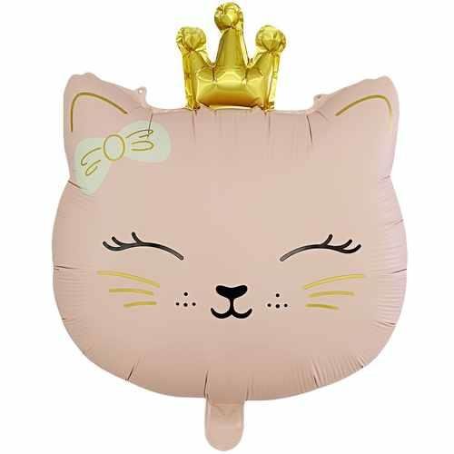 Kedi Kafa Pembe Renk Folyo Balon 46,5*60,5