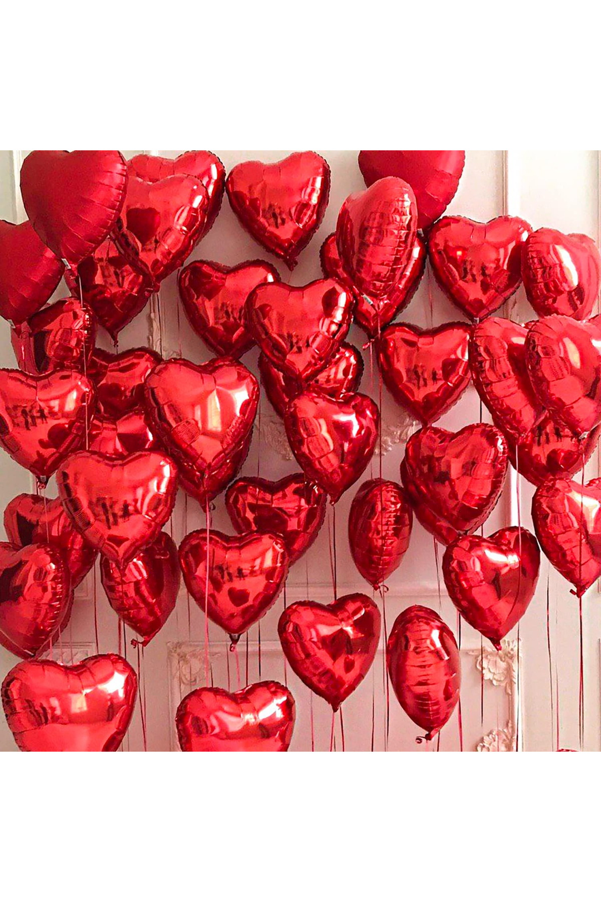 Kırmızı Folyo kalp balon Hava ve helyum ile uyumlu 25cm kaliteli