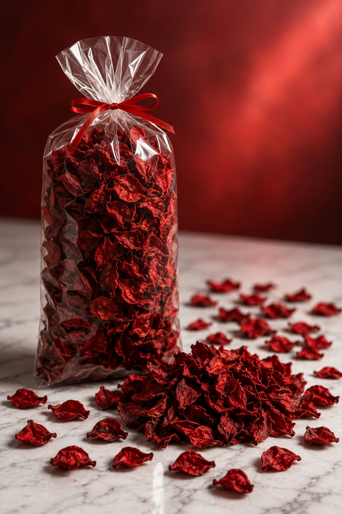 Kırmızı Gül Kurusu Yaprağı – Romantik Dekoratif Gül Yaprağı, Düğün, Kına, Söz, Nişan