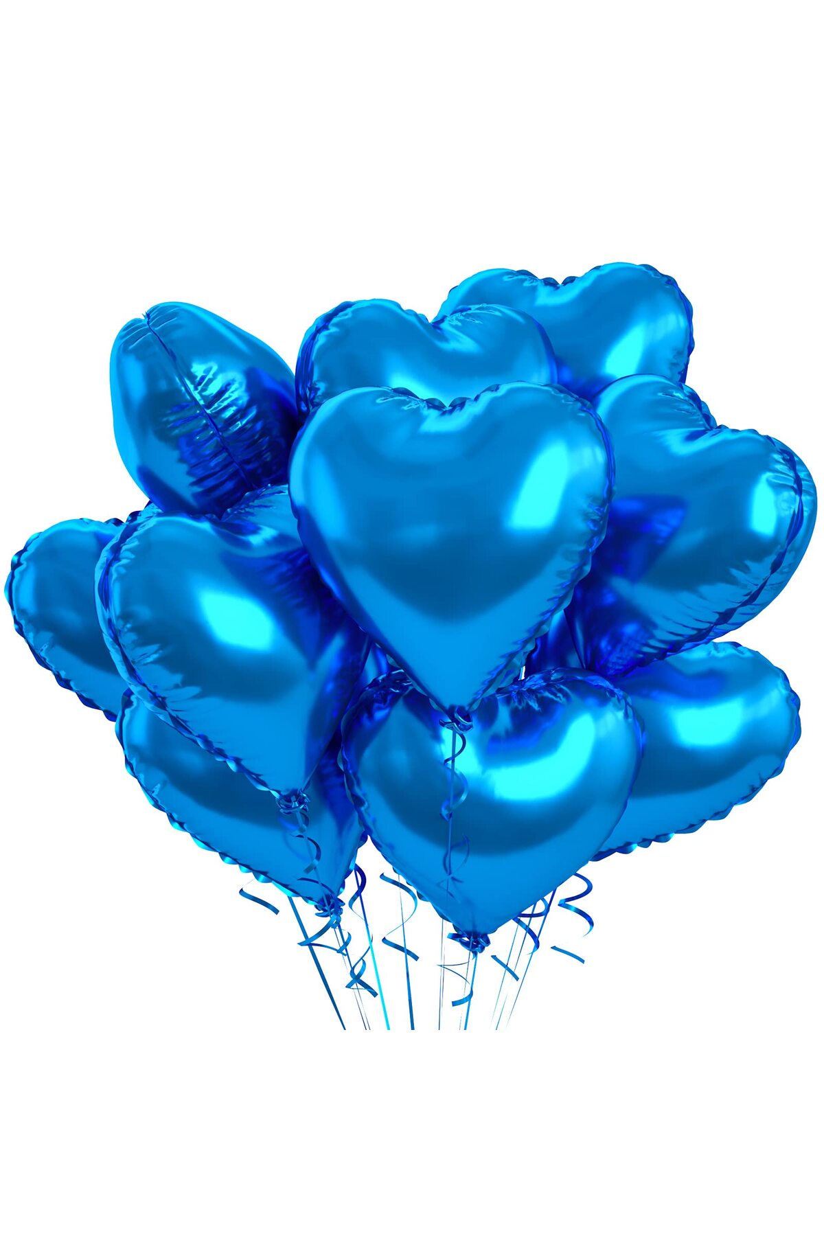 Mavi Folyo kalp balon Hava ve helyum ile uyumlu 25cm kaliteli