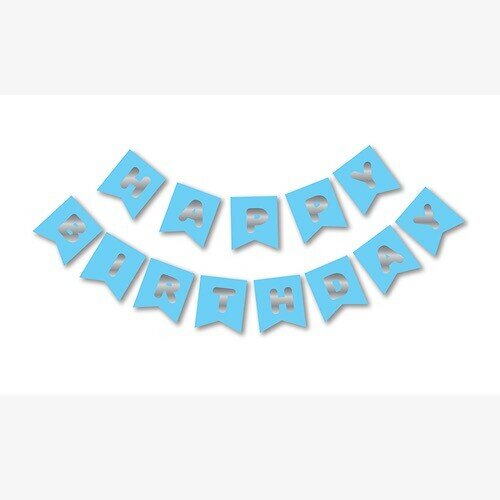 Mavi Silver Happy Yaldızlı Banner