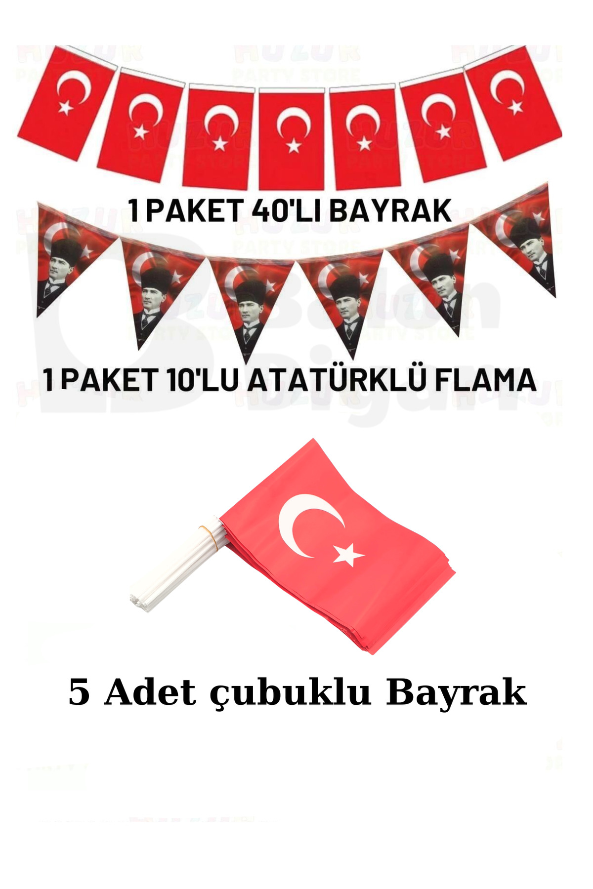 Milli Bayram 23 nisan Süsleme Paketi Bayrak Türk Bayrak Flama atatürk