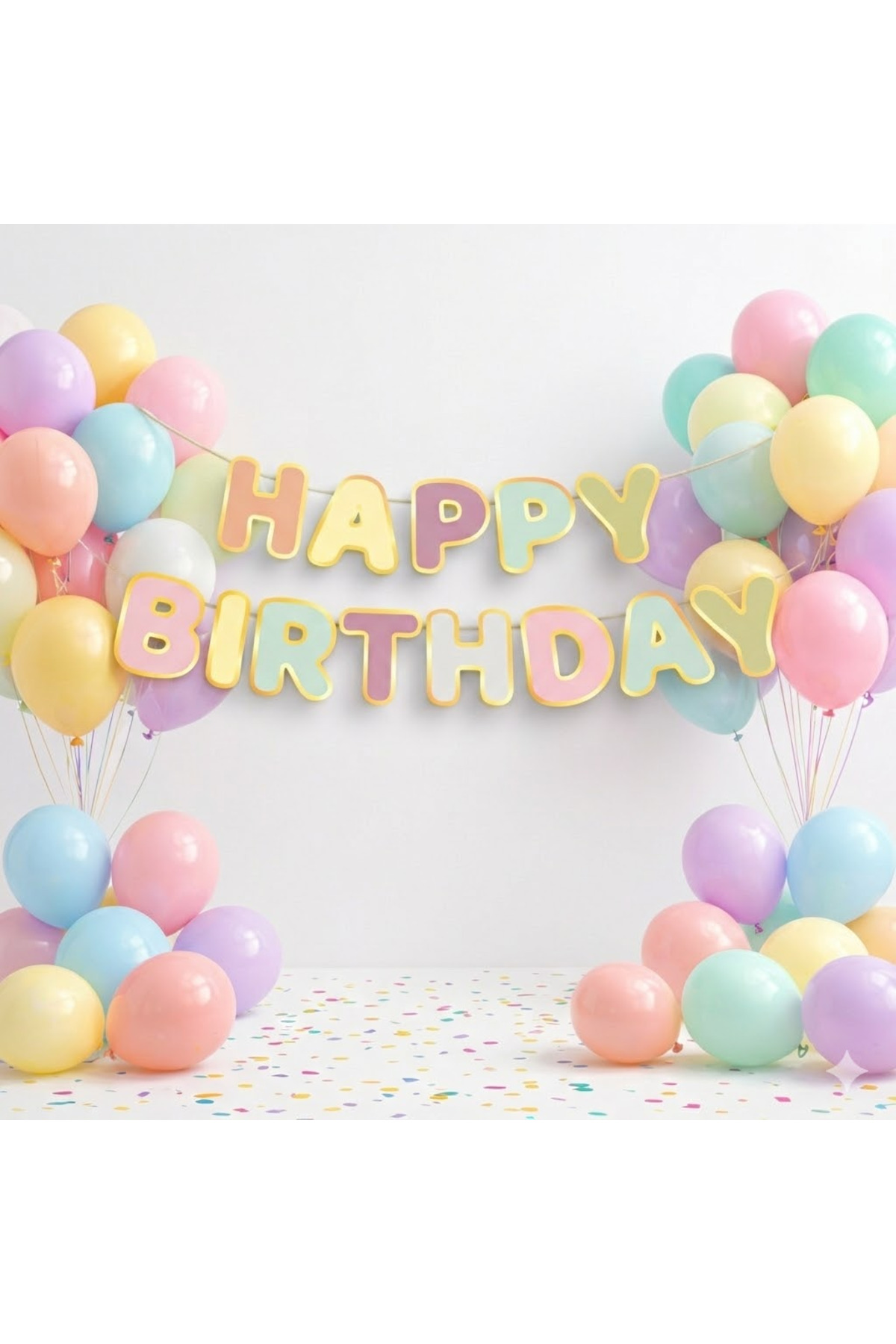 Özel Kesim Happy birthday banner balon dahil süslemesi kaliteli şık kutlama