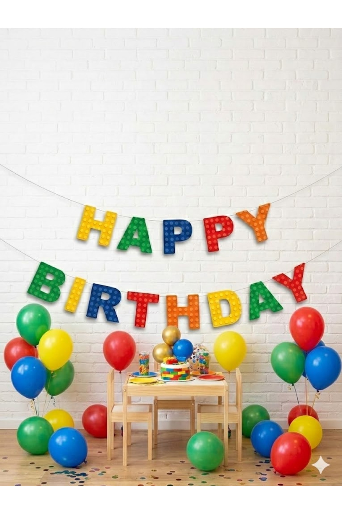 Renkli Balon Özel Kesim Happy birthday banner süsleme kaliteli şık kutlama