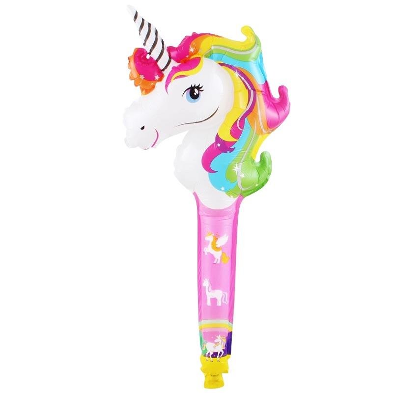 Saplı Unicorn Kafa Folyo Balon 35*77